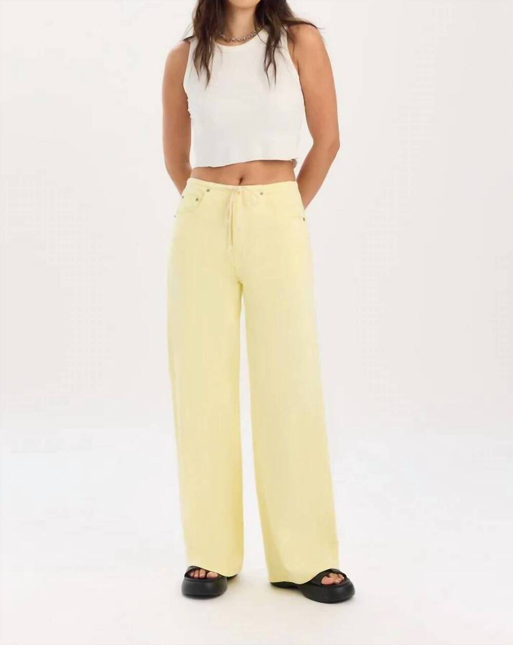 NEW DAZE madison wide leg pants in sunny